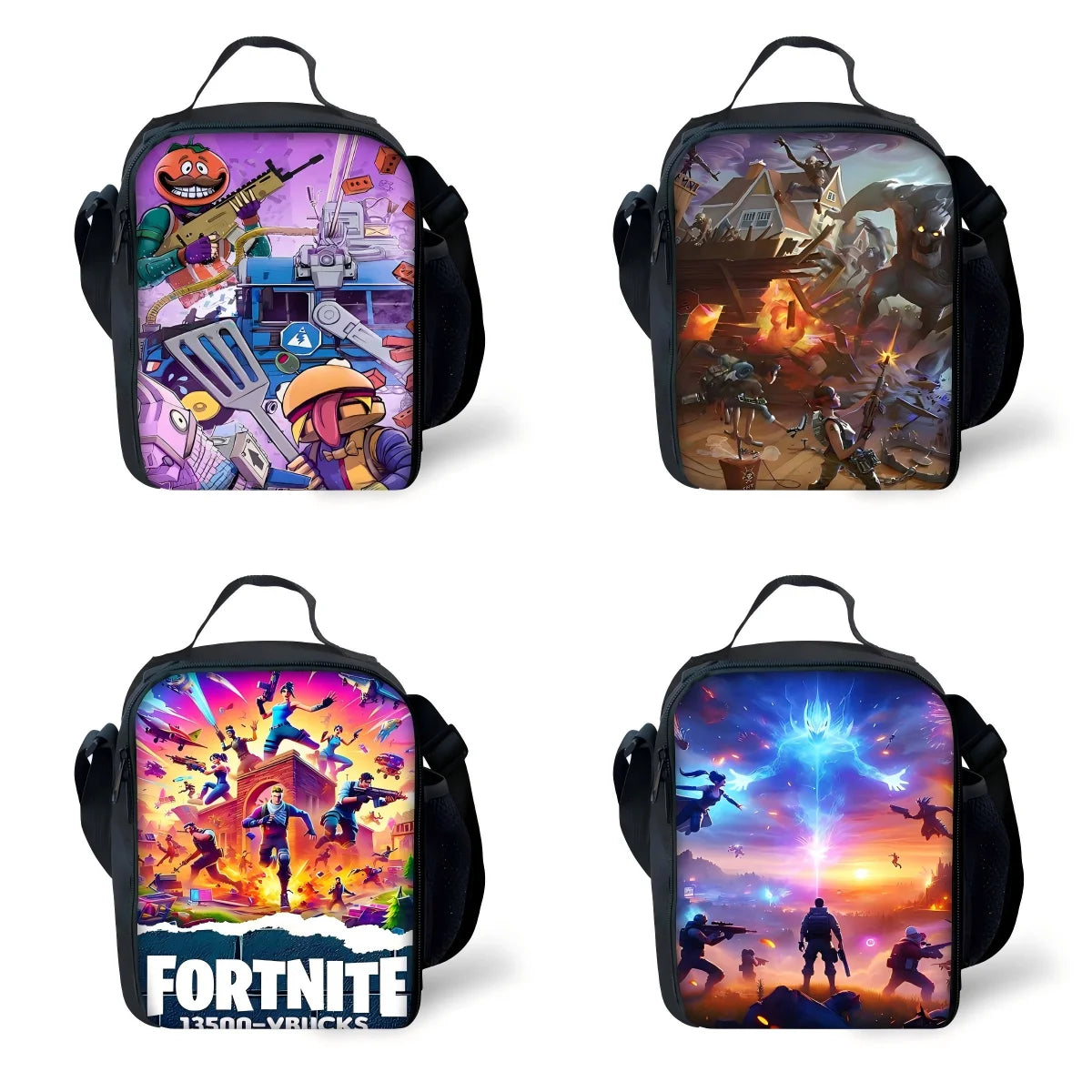 Hot Game Shooting Fortnite Child Insulated Large Capacity Bag for Boys and Girls, Student Outdoor Reusable Thermal Cooler Lunch Box