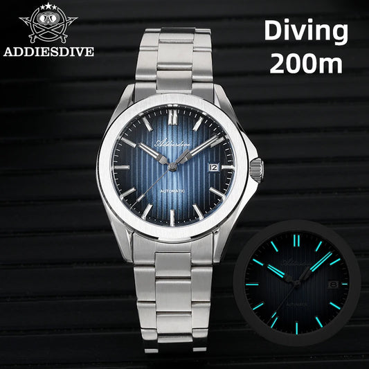 ADDIESDIVE Luxury Men's Automatic Watch Sapphire Glass Japan 8215 Mechanical Watch BGW9 Super Luminous Men Analog Watches AD2533