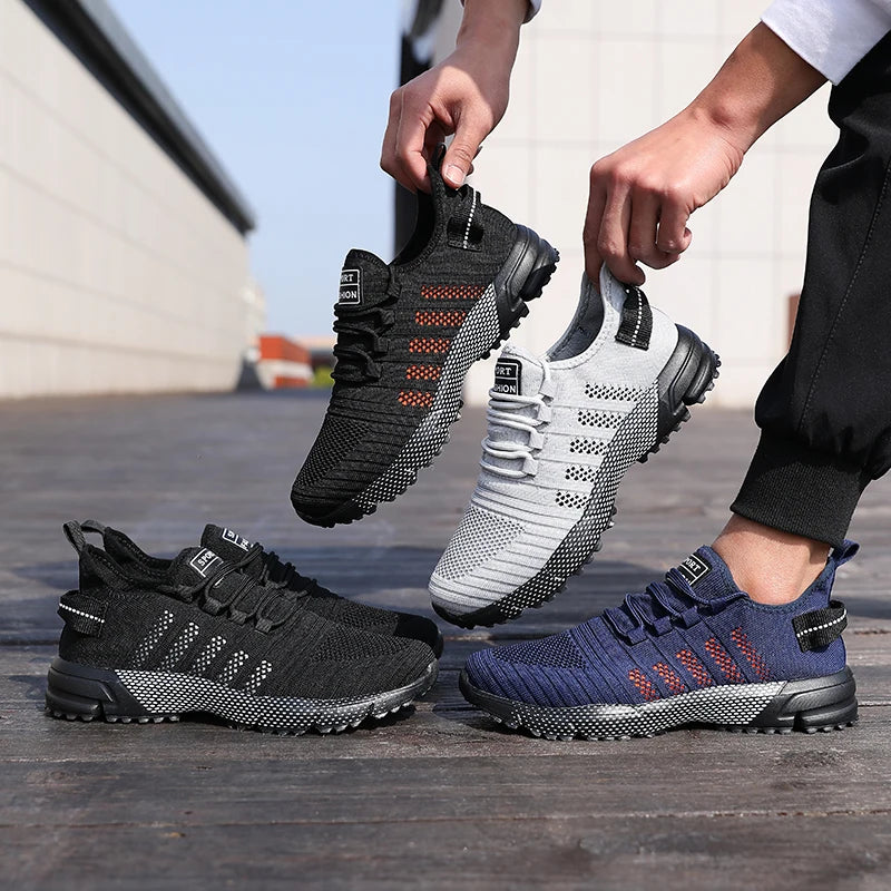 Zapatillas casuales para hombre de malla, ligeras, transpirables, con suela suave, calzado deportivo sin cordones tipo mocasín para hombre
