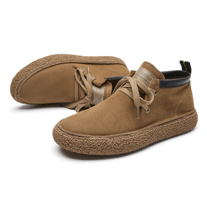 Pantofi casual din piele de căprioară pentru bărbați, de marcă de lux, din piele naturală, realizați manual, cu design antiderapant, pentru primăvară și toamnă