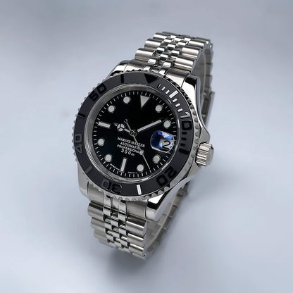 YM Style 40mm Mens Wristwatch, Bidirectional Rotate Bezel, Luminous Dial & Sapphire Crystal, Jubilee Bracelet for NH35 Movement
