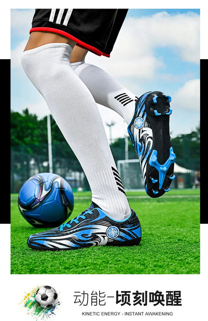 Original Soccer Cleats Men Training Shoes Outdoor Non-slip Children's Football Shoes Long Spikes Men's Futsal Shoes Size 32-45