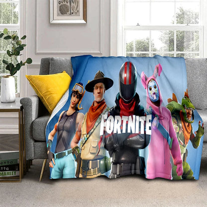 Coperta in flanella 3D F-Fortnites Cartoon Game, morbida e calda, per camera da letto, soggiorno, letto, viaggio, campeggio, picnic e regalo