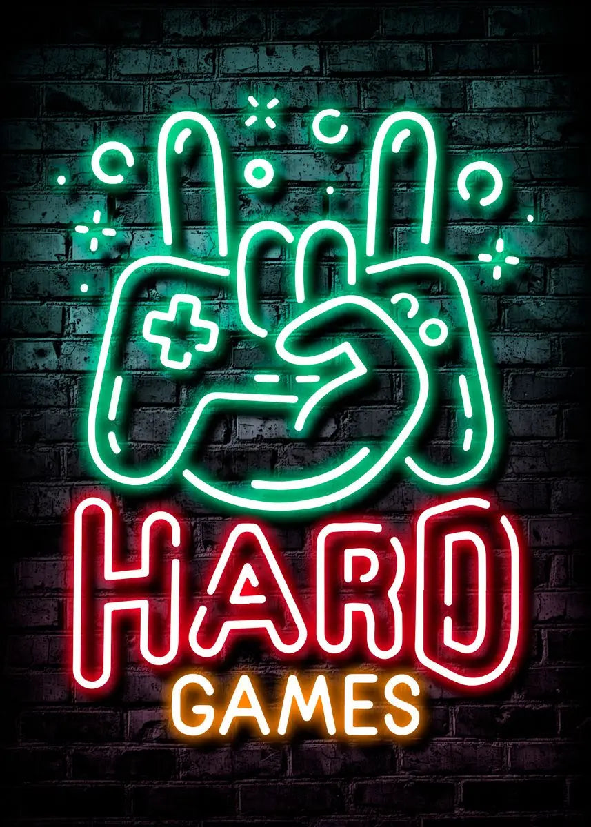 Nordic Cat and Gaming Controller Quotes Poster Modern Canvas Painting for Wall Art Mural Gamer Boys Girls Room Decor (not Neon)