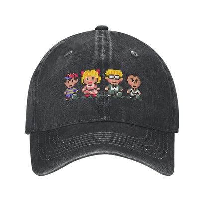 Earthbound Party Member Sprites baseballkasket – sort kasket med skygge, letvægtspolyester, sportsstil, kasket til kvinder og mænd, Par