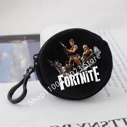Fortnite Boys Girls Round Coin Purse Cute Fashion Cartoon Printing Large Capacity Cosmetic Bag Portable Handbag Birthday Gifts
