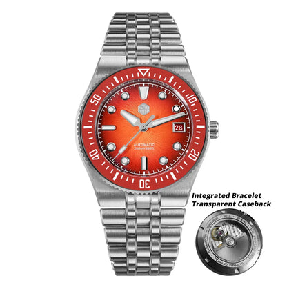 Orologio subacqueo di lusso da uomo San Martin 40mm, Miyota 9015, quadrante smaltato sunburst, automatico meccanico, impermeabile 200m, SN0148
