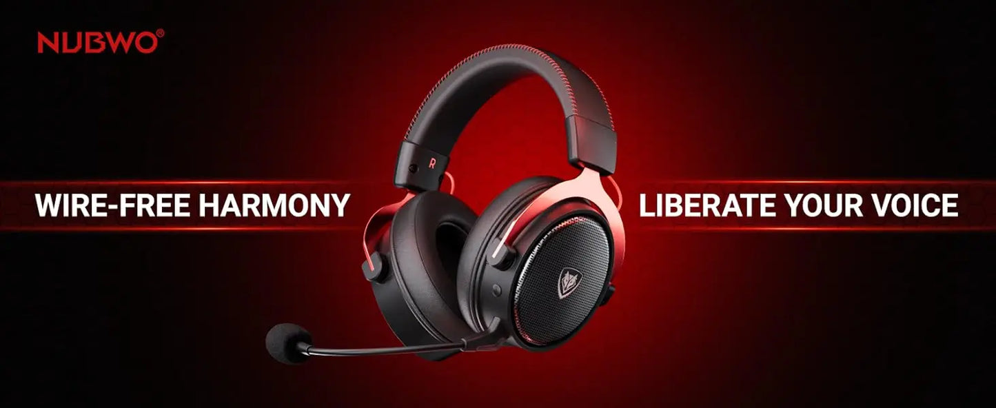 NUBWO G07 Wireless Gaming Headset for PC, PS4, PS Gaming Headphones with Fixed Mic 2.4GHz Ultra-Low Latency Noise Cancelling MIC