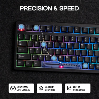 Tastiera meccanica magnetica EPOMAKER HE80 75% layout US QWERTY hot-swap Creamy Gasket cablata con effetto Hall, DKS SOCD per PC/Mac
