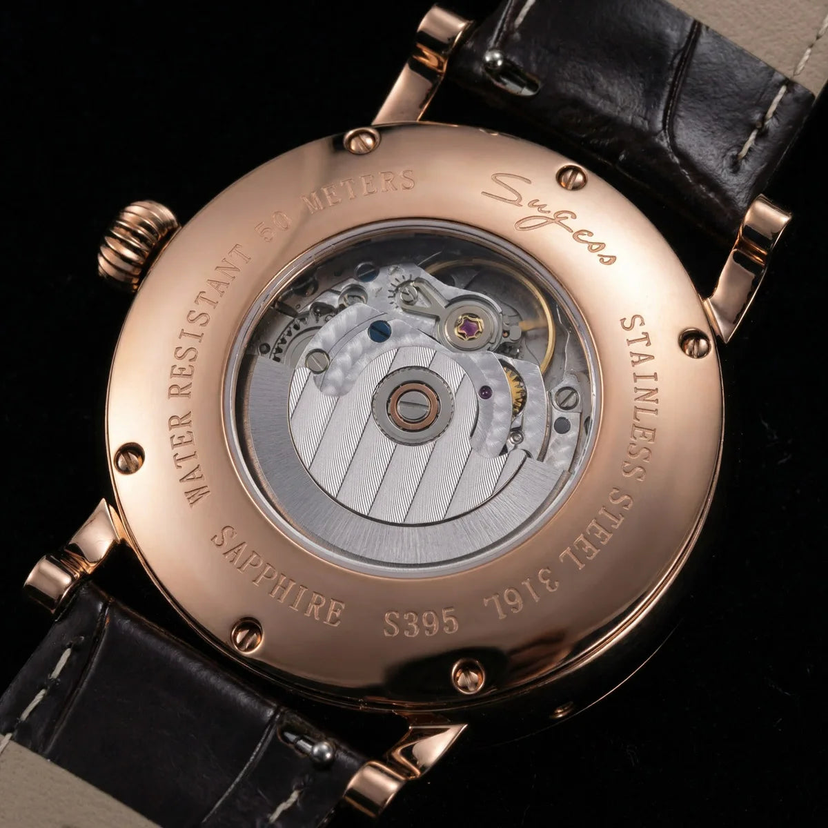 Sugess Moonphase Automatic Mechanical Men's Watch Wristwatches Original Movement ST2108 Waterproof Clock Sapphire Special Date