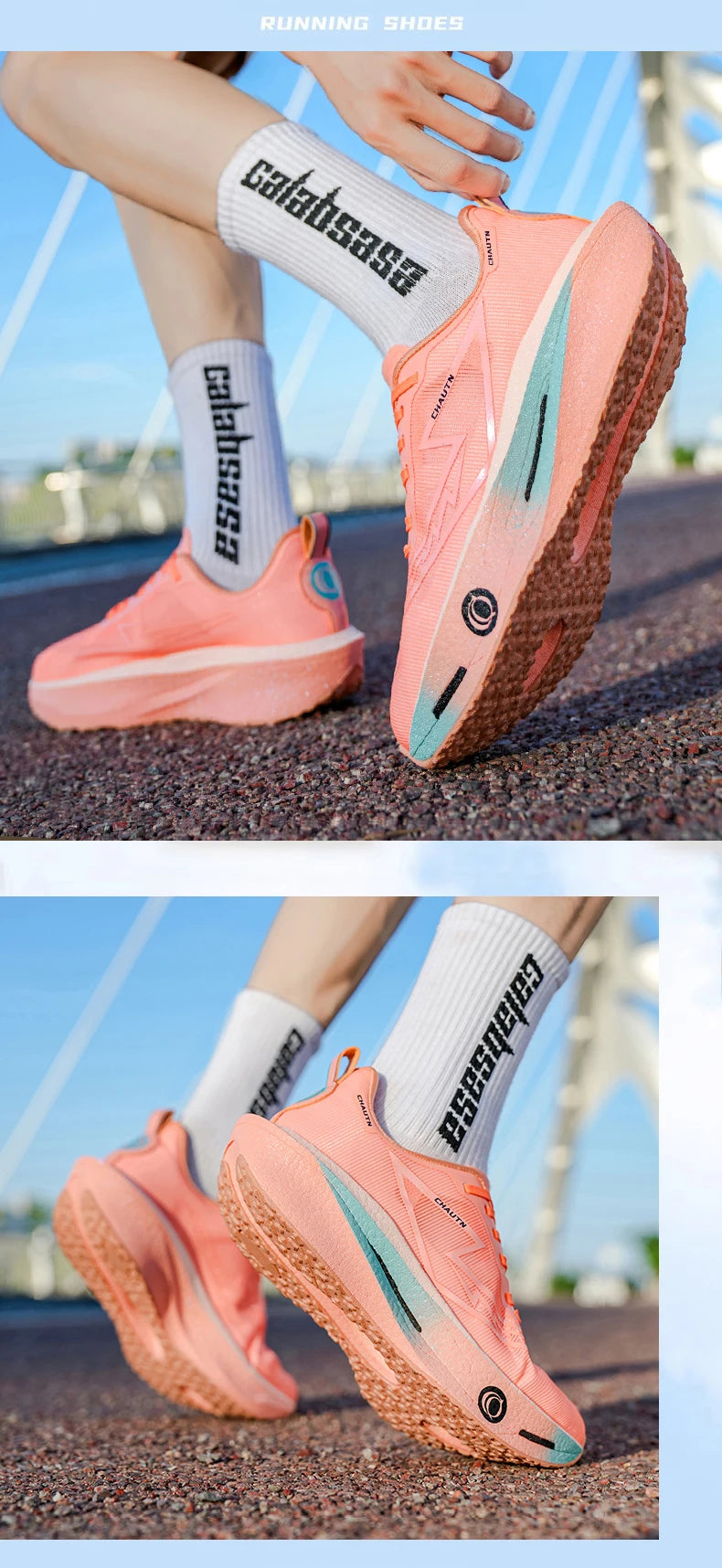 Men Running Shoes Specialty Carbon Plate Sports Marathon Breathable Lightweight Women Comfortable Nonskid Chunta Sneakers