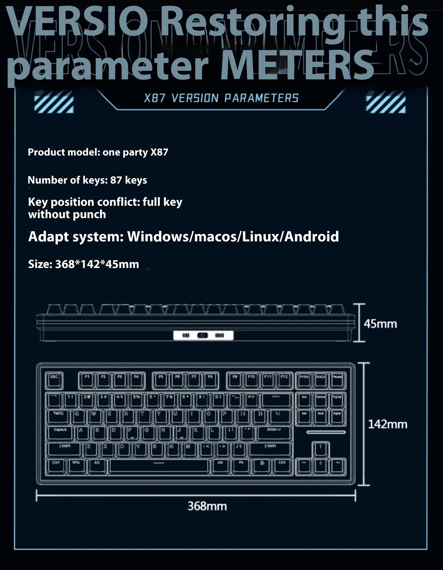 EWEADN X87 Pro Ergonomics Keyboard Mechanical Kids Side Engraving Wireless Bluetooth Triple Gaming 2.4G RGB 87 Layout Customized