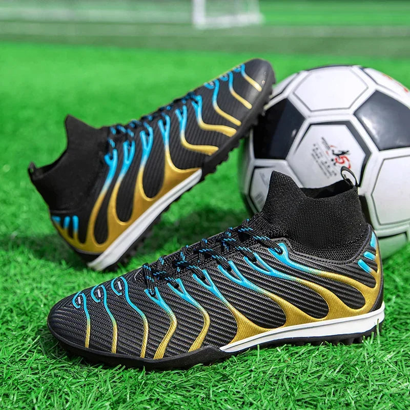 Chaussures de Football pour hommes, chaussures de Sport FG/TF, bottes d'entraînement en plein air pour garçons, antidérapantes, longues pointes, Futsal d'intérieur confortables