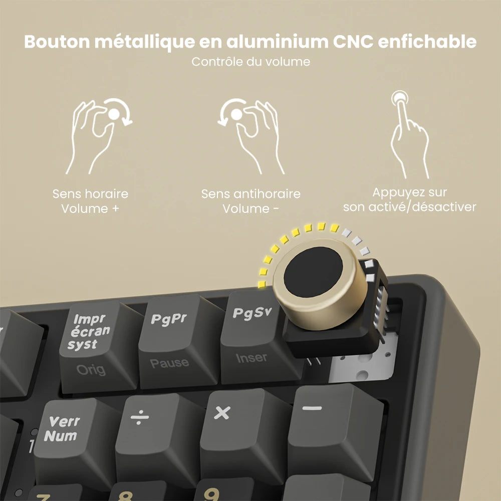 Teclado mecánico con cable RK ROYAL KLUDGE R98Pro Gasket, 98 teclas, RGB, hot-swappable, botón desmontable para gamers, keycaps PBT