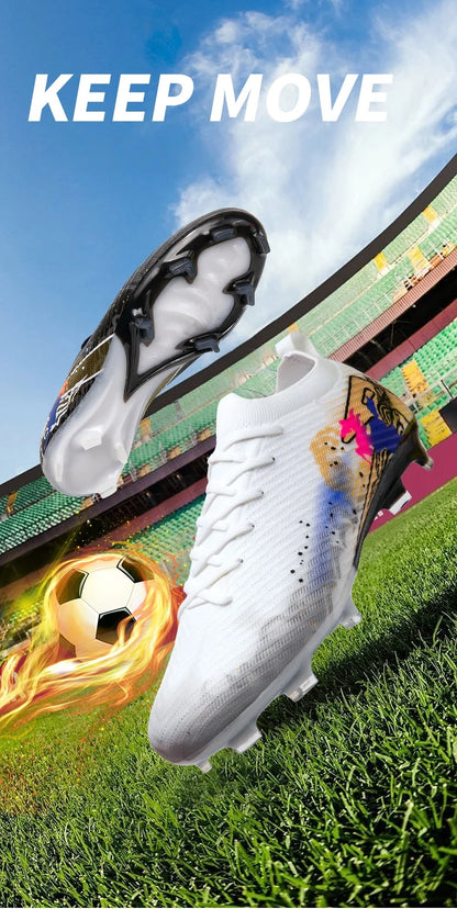 New Men's Soccer Shoes FG Non-Slip Long Spikes Football Boots Soccer Cleats Training Shoes Match Ultralight Outdoor Drop Shipping