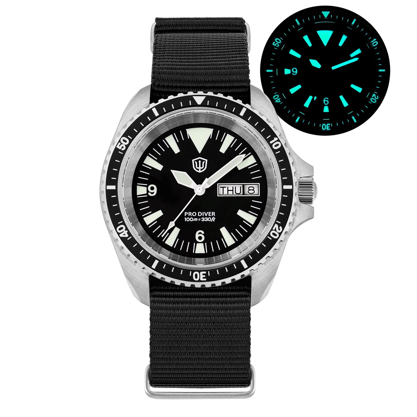 Reloj de lujo Watchdives WD1980 V3 con movimiento de cuarzo VH31 de segundero fluido, cristal de zafiro con revestimiento AR, resistencia al agua 10Bar, reloj para hombre