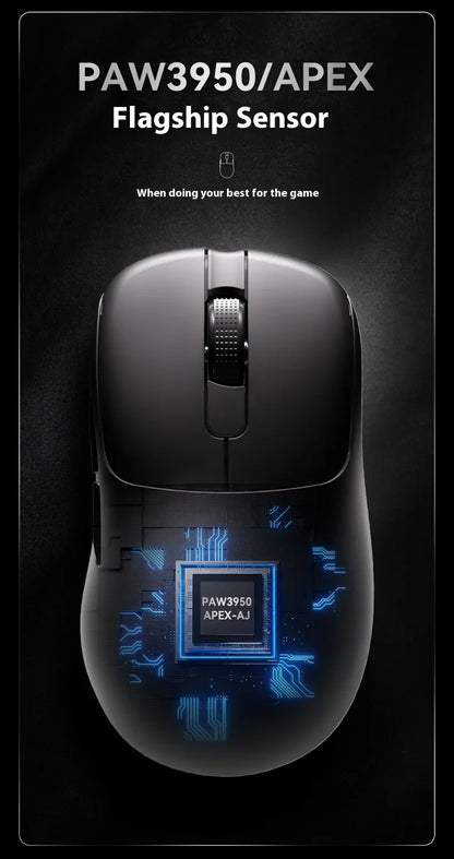 AJAZZ AJ179 APEX Gaming Mouse with Color Screen Dock, Magnetic Charging, 8000Hz High-Frequency /, Tri-Mode (PAW3950) Right-Hande