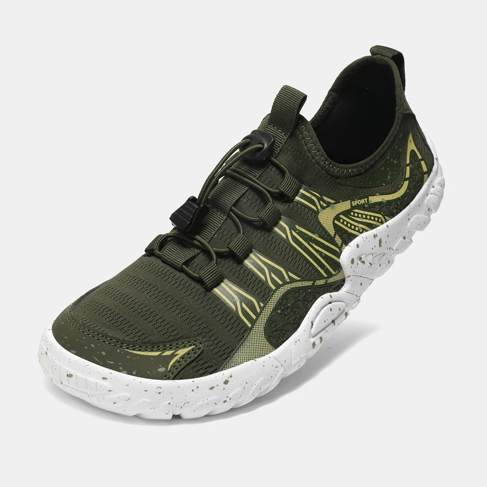Oiaano Wide Barefoot Man Sports Shoes Black Mesh Knit Ultra Light Breathable Leisure Working Jogging Outdoor Soft Sole Zero Drop