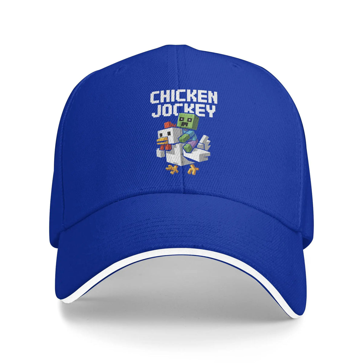 Chicken Jockey Zombie Pixel Art Zombie-Film-Baseballkappen für Männer und Frauen, Trucker-Cap, Outdoor-Workouts, verstellbare Sonnenhüte