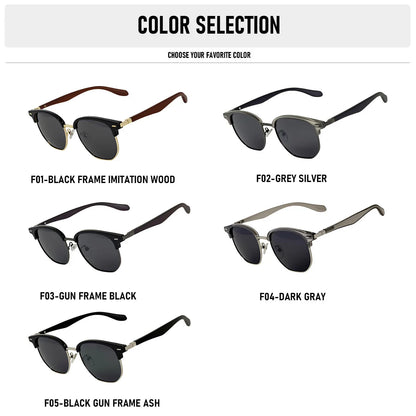 Polarized Sunglass Men Lenses Semi Rimless Vintage Retro Sunglasses Women Trendy Vacation Fashion Glasses Gafas De Sol Hombre
