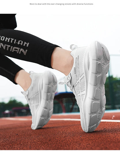 Men's Women EVA Sole Mesh Upper Breathable Running Shoes Soft Shock Absorbing Sports Shoes Unisex Sneakers Lightweight Footwear