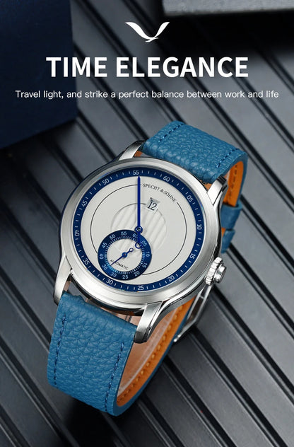 Novidade 2026 Relógio de Luxo Specht & Söhne Jump Hour Automático Mecânico para Homem, Cristal de Safira, Relógio de Pulso em Aço Inoxidável