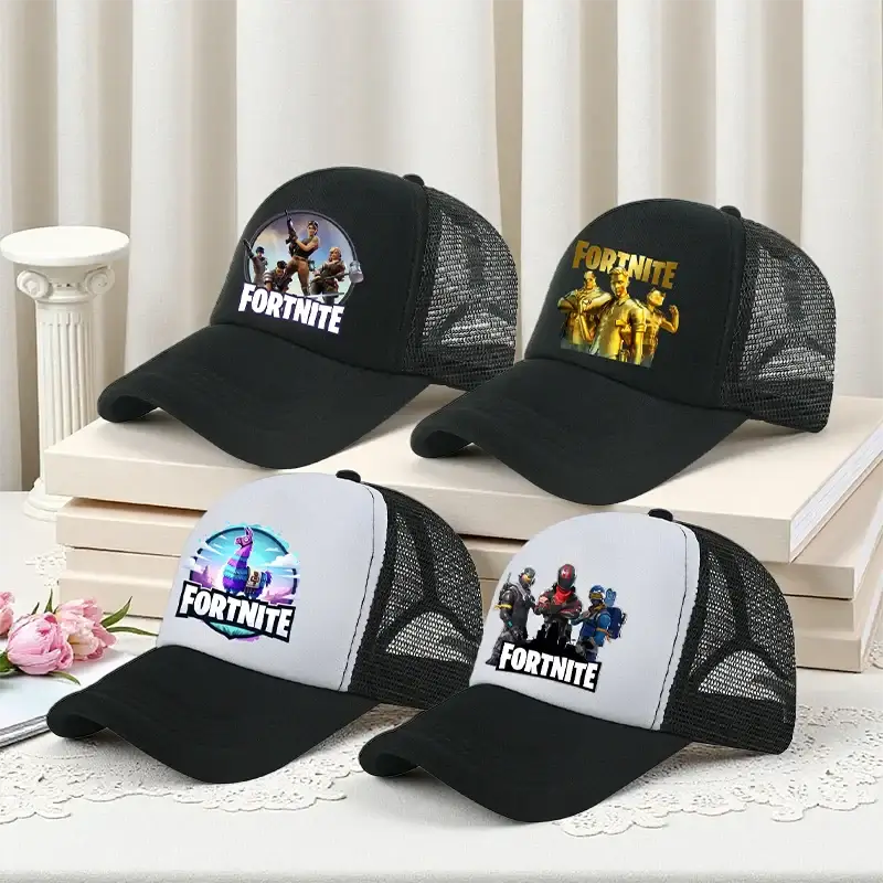 Fortnite Baseball Cap Cartoon Game Printed Hat Kids Summer Breathable Mesh Hat Adjustable Peaked Cap Children’s Birthday Gift