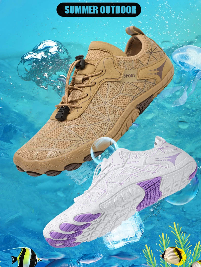 New Barefoot Wading Shoes Men Women Mesh Quick-Drying Beach Shoes Outdoor Non-Slip Swimming Shoes Unisex Water Sports Shoes