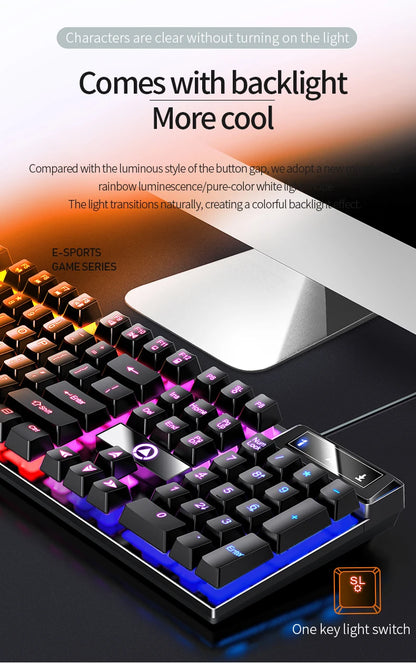 USB Wired Gaming Keyboard, 104 Keys Compatible with Windows Laptop/Computer/PC, Ergonomic Design, Office & Gaming Accessories