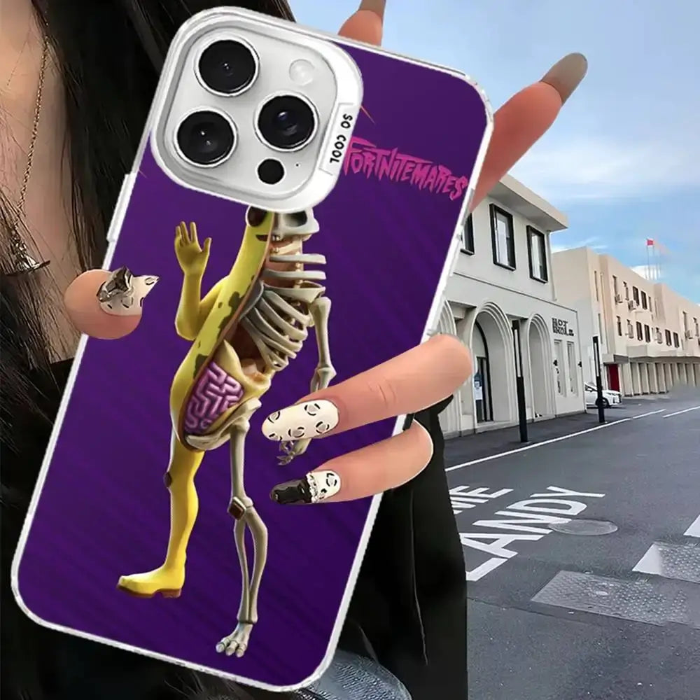 F-Fortnites Phone Case For iPhone 17, 16, 15, 14, 13, 12, 11 Pro Max Plus Color Silver Cover
