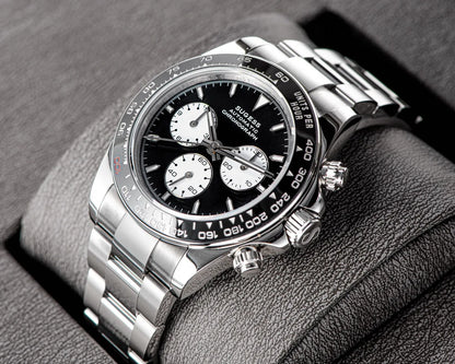 Sugess Panda Chronograph Movement Automatic Mechanical Chronograph Wristwatch Waterproof Diving Men Watches Ceramic Bezel Tona