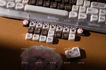 XVX 148 teclas teclas con temática de gatos perfil MAO, teclas coreanas brillantes y adorables para teclado 61 64 68 78 87 96 98 104 108