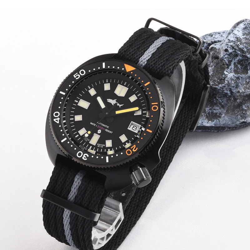 Heimdallr Men's watches 44mm PVD 6105 Diver Watch Japan NH35 Movement Automatic 200M Waterproof Ceramic Bezel Wristwatch