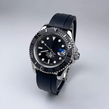 YM Style 40mm Mens Wristwatch, Bidirectional Rotate Bezel, Luminous Dial & Sapphire Crystal, Jubilee Bracelet for NH35 Movement