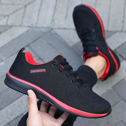 Men's Mesh Running Sneakers Athletic Gym Lightweight Men Casual Shoes 2025 Fashion Breathable Knit Walking Footwear Size 39-46