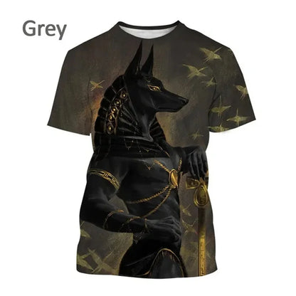 Grim Reaper Anubis T-shirts 3D-trykt oldegyptisk gud T-shirt Egyptens øje Farao Mode Harajuku kortærmet T-shirt