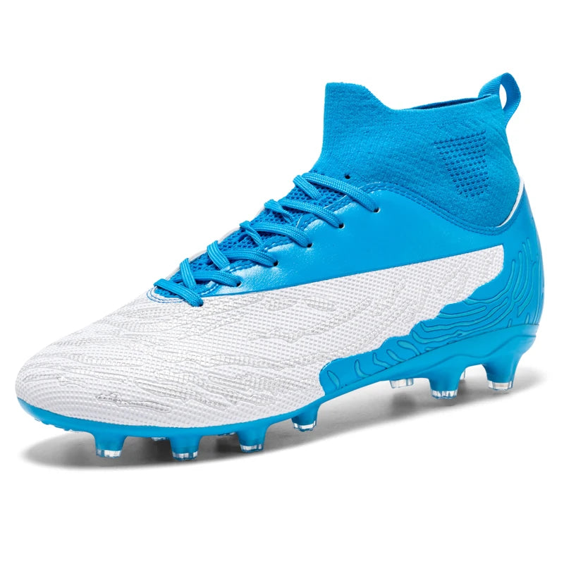 Black Men's Soccer Shoes AG/FG Cleats Training Football Boots High Ankle Sports Shoes for Men Kids Adults Sneakers Sizes 35-45