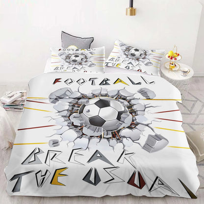 Football Duvet Cover Set Comforter Bedding 3D Children’s Bedding Set 3-Piece 1 Quilt Cover King Size