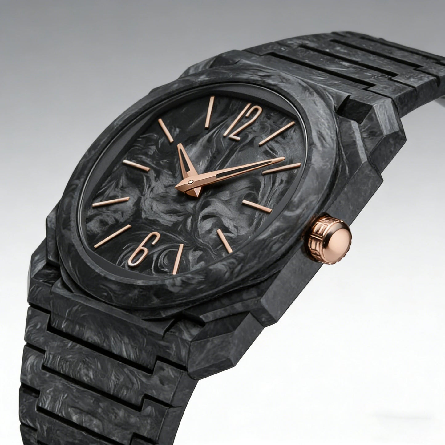 Creative Design Smoked Marble Pattern Quartz Watch Ultra-Thin Dial 3ATM Waterproof Plastic Quartz Watch Business Watch for Men