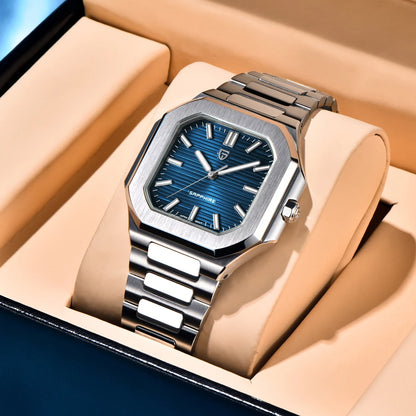 2026 New PAGANI DESIGN Square Quartz Luxury Watch for Men AR Sapphire Mirror Japan Movt Man Watch Luminous 316L All Steel Watch