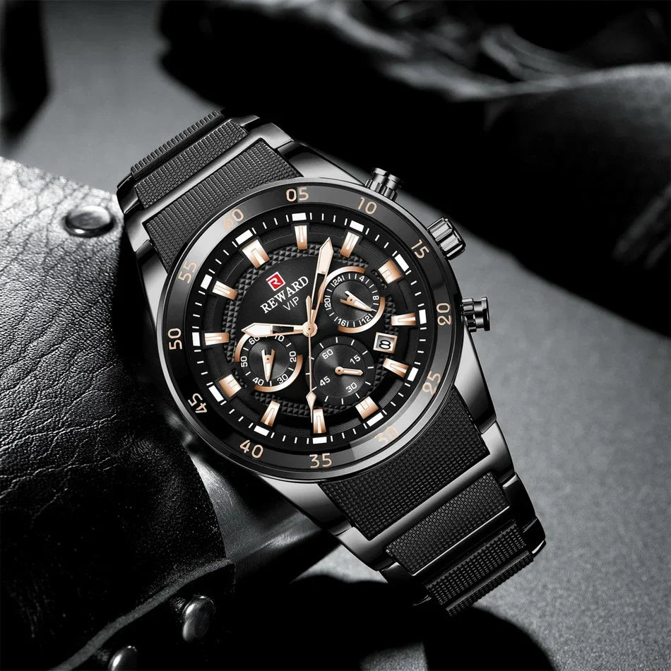 REWARD Men's Watches 81011M Sports Silicone Quartz Men's Watch Waterproof Calendar Chronograph Luminous Watches Men