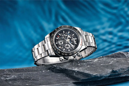PAGANI DESIGN Orologio meccanico automatico da uomo in acciaio inossidabile, impermeabile 10Bar, sportivo, di lusso casual per uomo
