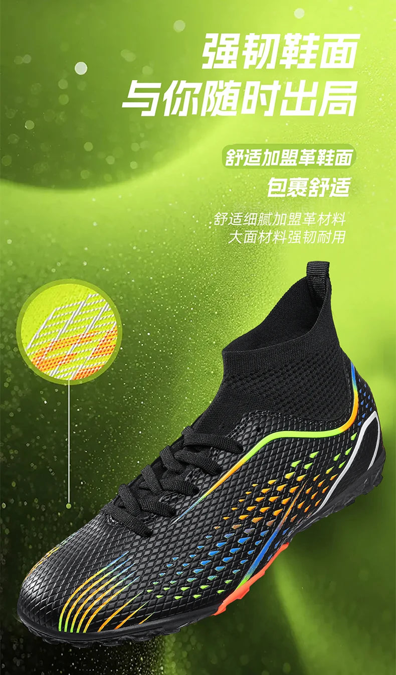 New Men's Soccer Shoes Professional Football Boots Turf Futsal Match Grass Unisex Outdoor Training Soccer Cleats Non-Slip Breathable