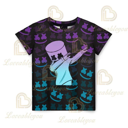 T-shirt infantil de verão Cartoon Fortnite com impressão 3D, para meninos e meninas, estilo streetwear, roupa para adultos e crianças, t-shirt divertida com gola redonda