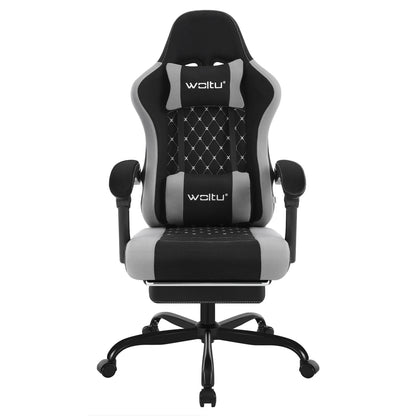 WOLTU Massage Gaming Chair Ergonomic Gamer Chair with Footrest, Lumbar Support, Adjustable Headrest, Swivel Computer Office Chair