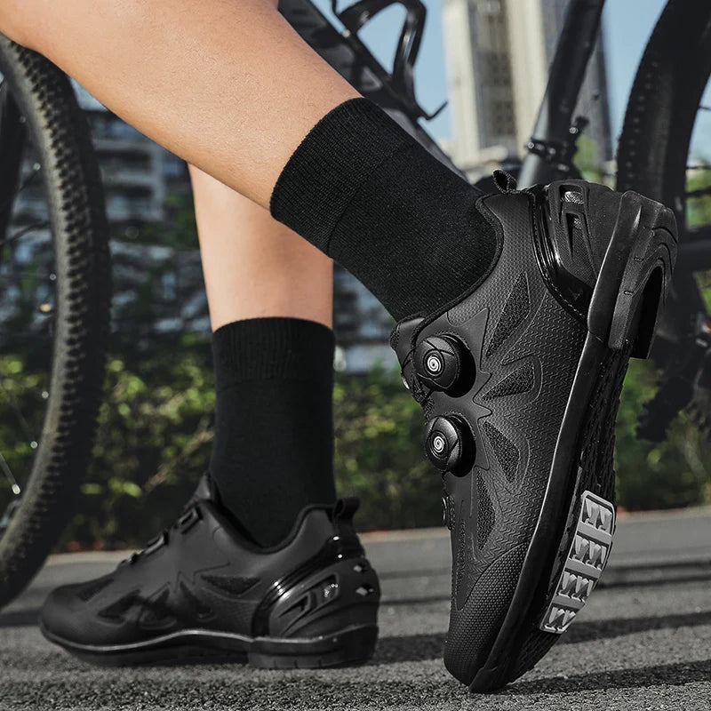Men's Non-Locking Mountain Bike Shoes Without Cleats Road Bicycle RB Speed Non-Cleat Cycling Shoes Sneakers Flat Pedal MTB Women