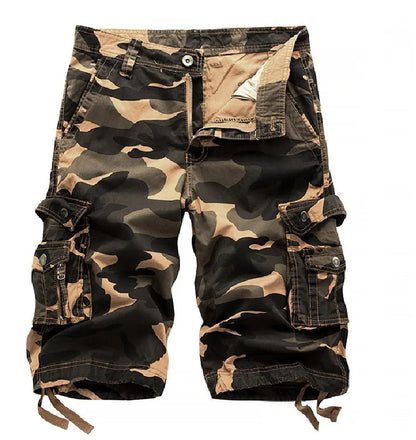 Camouflage loose work pants for men, 2025 summer military camouflage shorts for men, fashionable camouflage multi pocket work sh