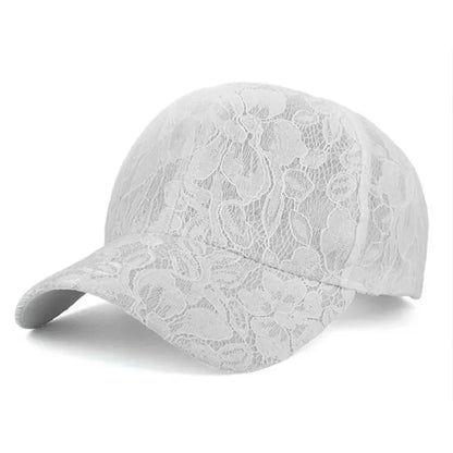 Baseballkappen für Damen im Prinzessinnen-Stil mit Spitzenstickerei und Blumenmuster aus Netzstoff für Frühling und Sommer – atmungsaktive Snapback-Kappen für junge Damen BQ091