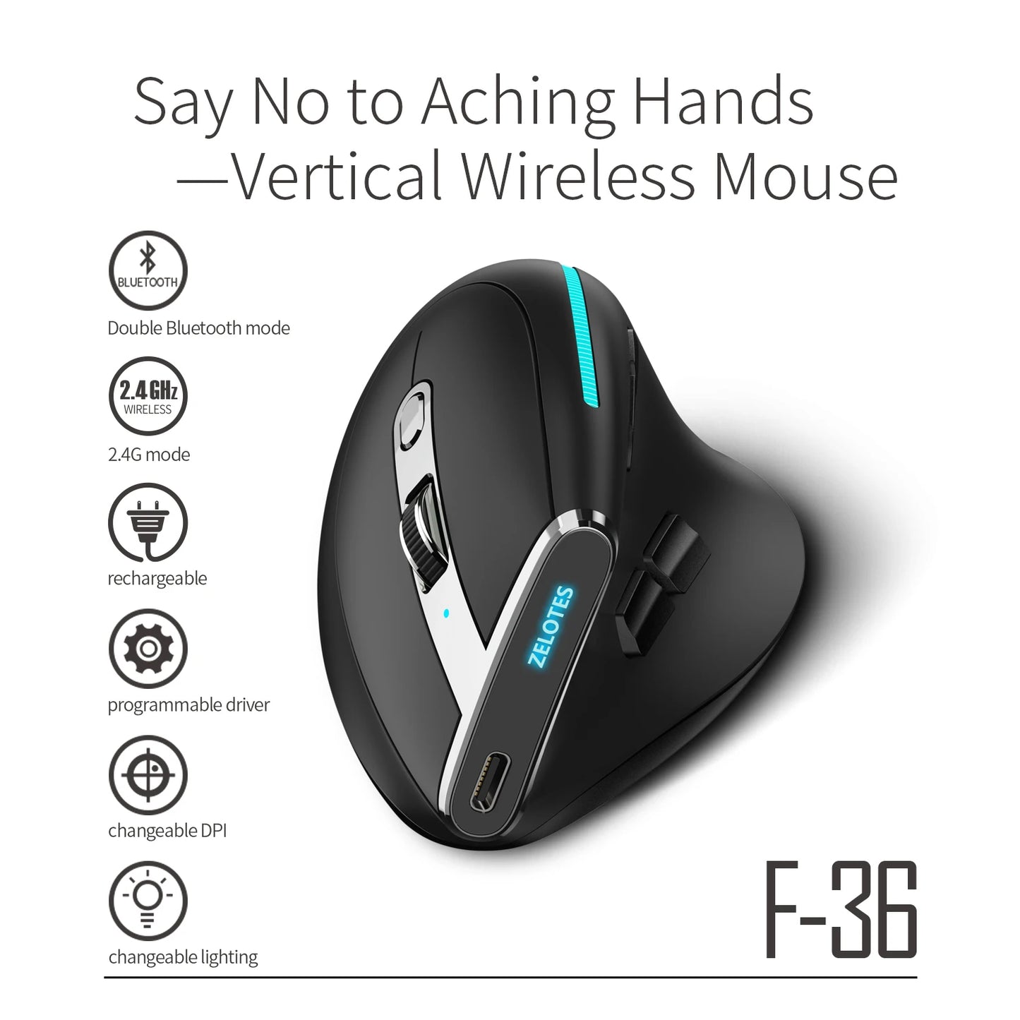 Lefon F33/F26C/F35B Trackball Mouse/ Bluetooth Ergonomic Mouse 2.4G Wireless Rechargeable Rollerball Mice for PC Office Drawing