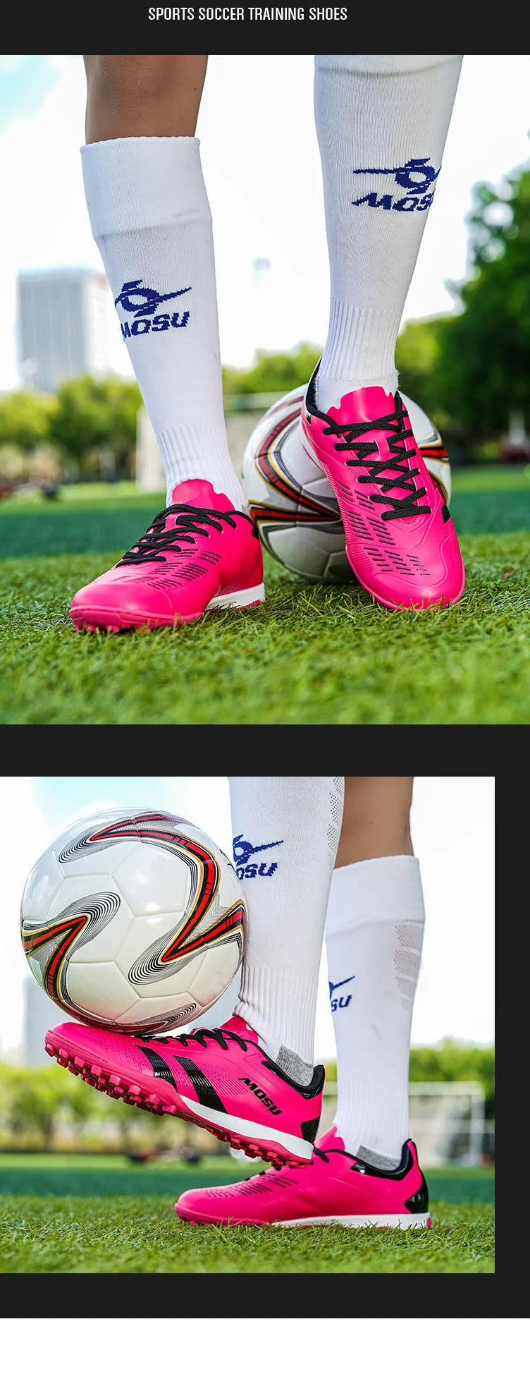 Novas Chuteiras de Futebol para Homem e Mulher, Sapatilhas Desportivas de Interior e Exterior com Pitons Longos e Pitons Partidos para Tapete de Treino de Futebol